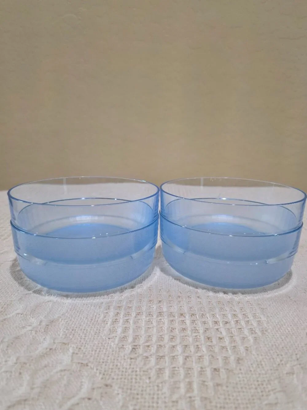 Authentic Tupperware Preludio Transparent Blue Acrylic Cereal Soup Bowls 2108